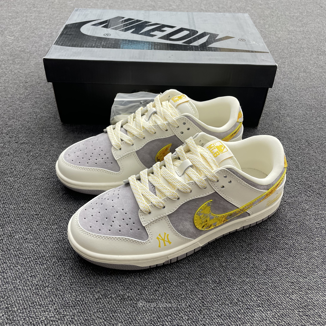 Nike Sb Dunk Low Mlb Off White Yellow Dark Grey Fc1688 117 (6) - newkick.app