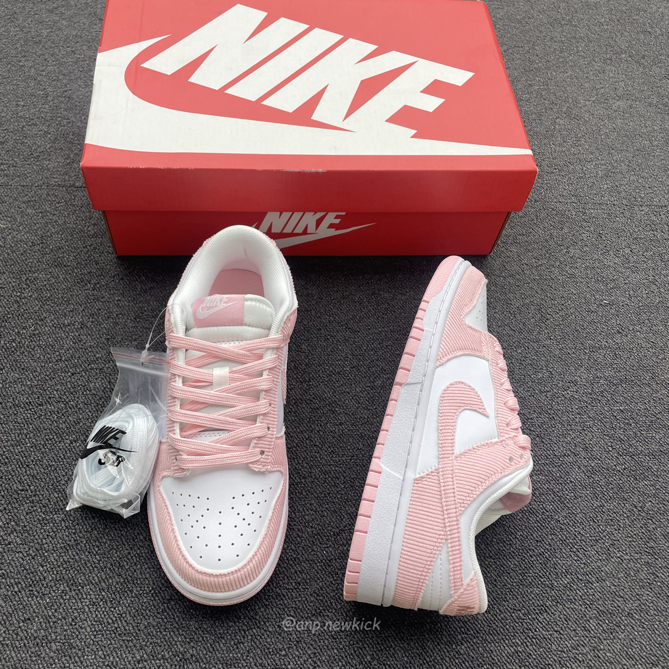 Nike Dunk Low Pink Corduroy Fn7167 100 (9) - newkick.app