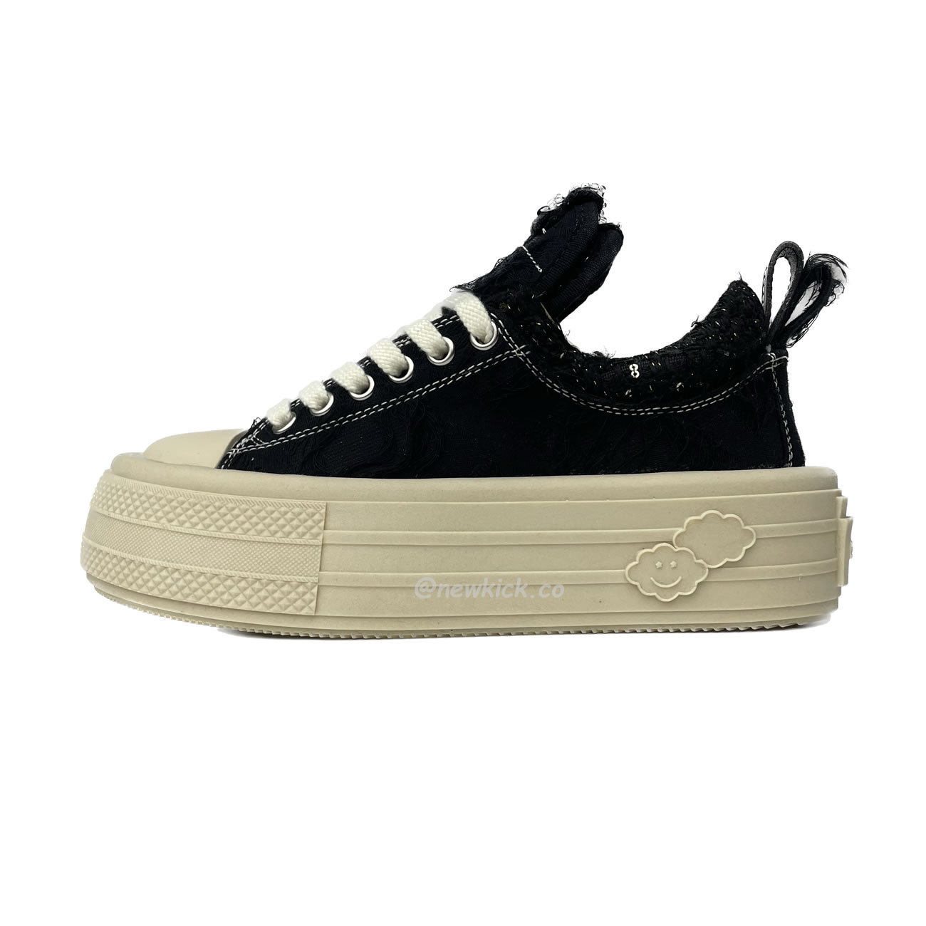 Foreshadow Double Uni Black Platform Sneaker (1) - newkick.app