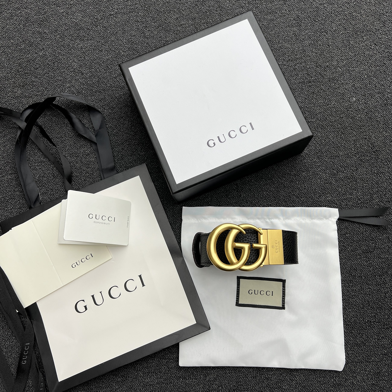 Gucci Double G Logo Full Grain Reversible Belt Leather Black Brown (5) - newkick.app