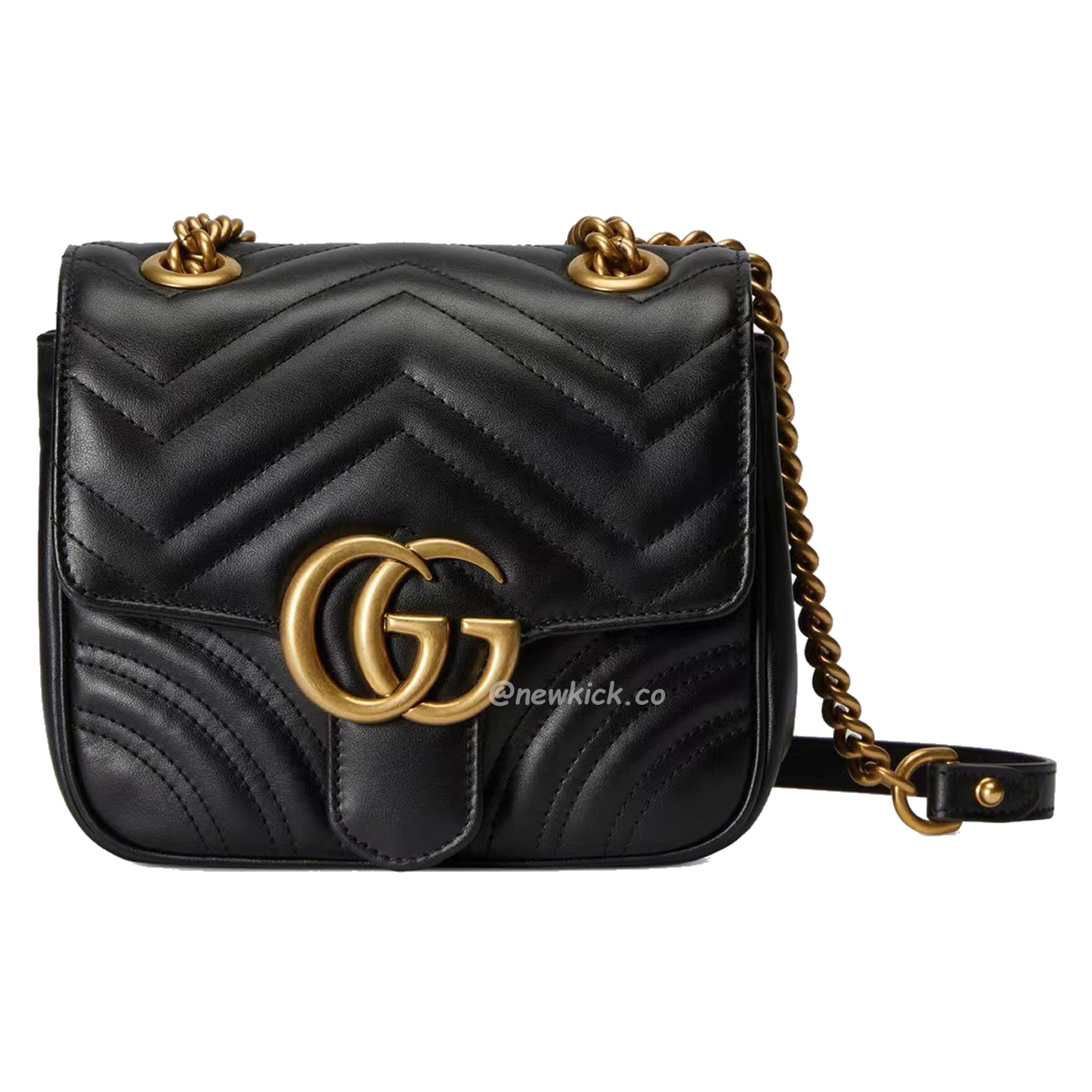 Gucci Gg Marmont Mini Shoulder Bag Matelasse Chevron Black (1) - newkick.app