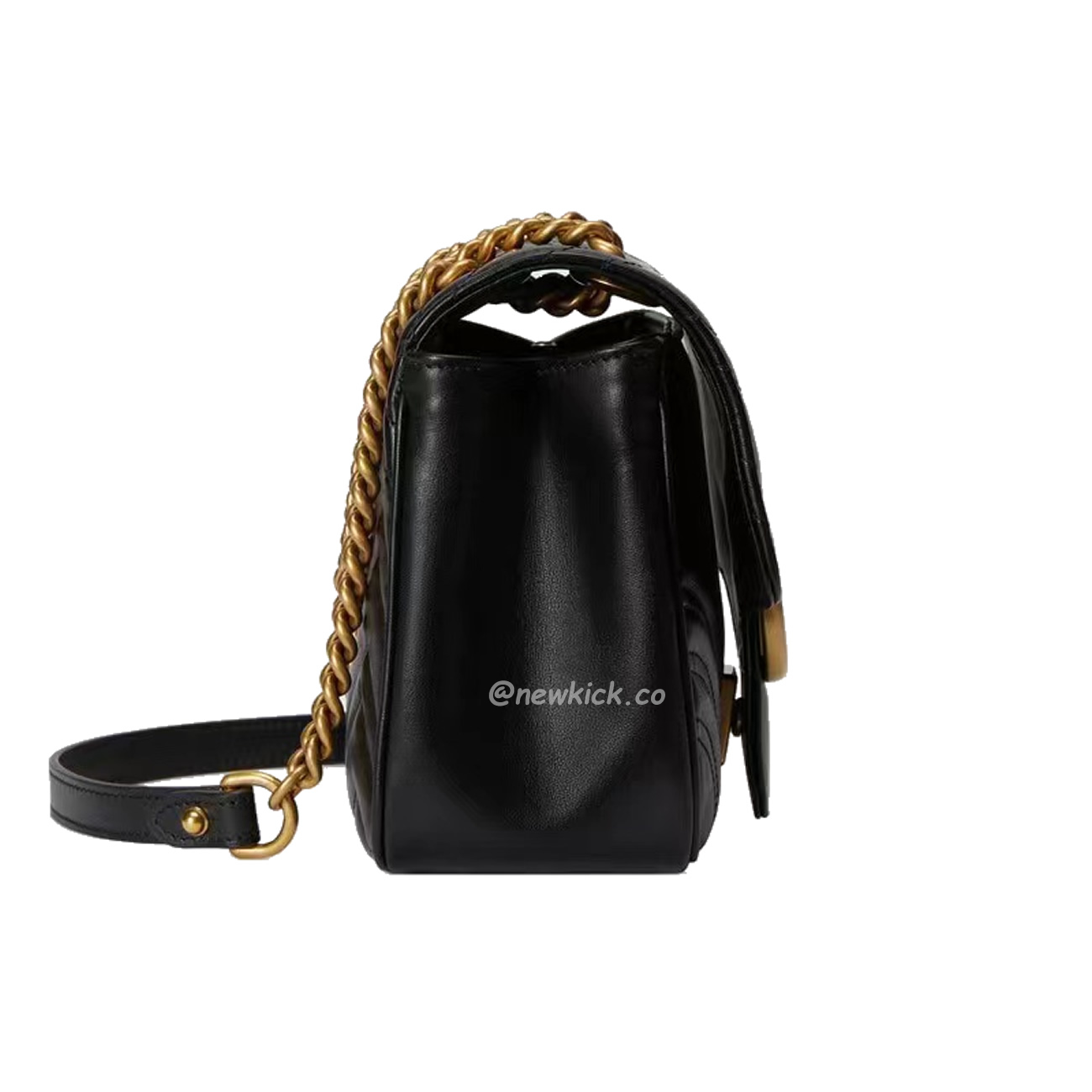 Gucci Gg Marmont Mini Shoulder Bag Matelasse Chevron Black (10) - newkick.app