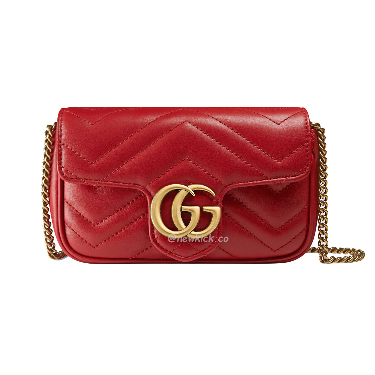 Gucci Gg Marmont Matelasse Super Mini Bag Red (1) - newkick.app