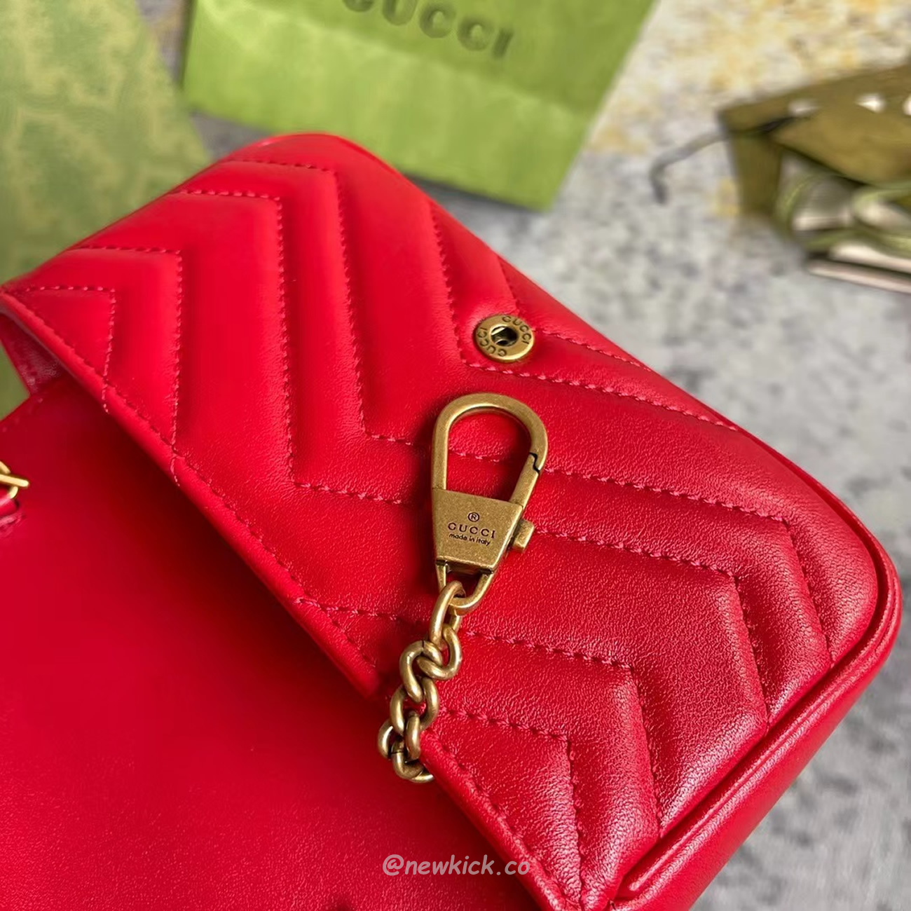 Gucci Gg Marmont Matelasse Super Mini Bag Red (9) - newkick.app