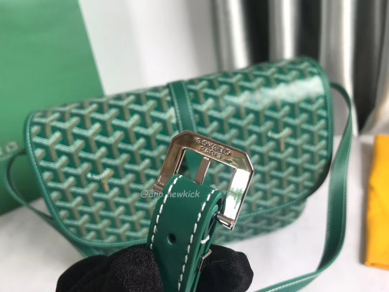 Goyard Belvedere Pm Green Red Sky Blue Black Yellow (16) - newkick.app