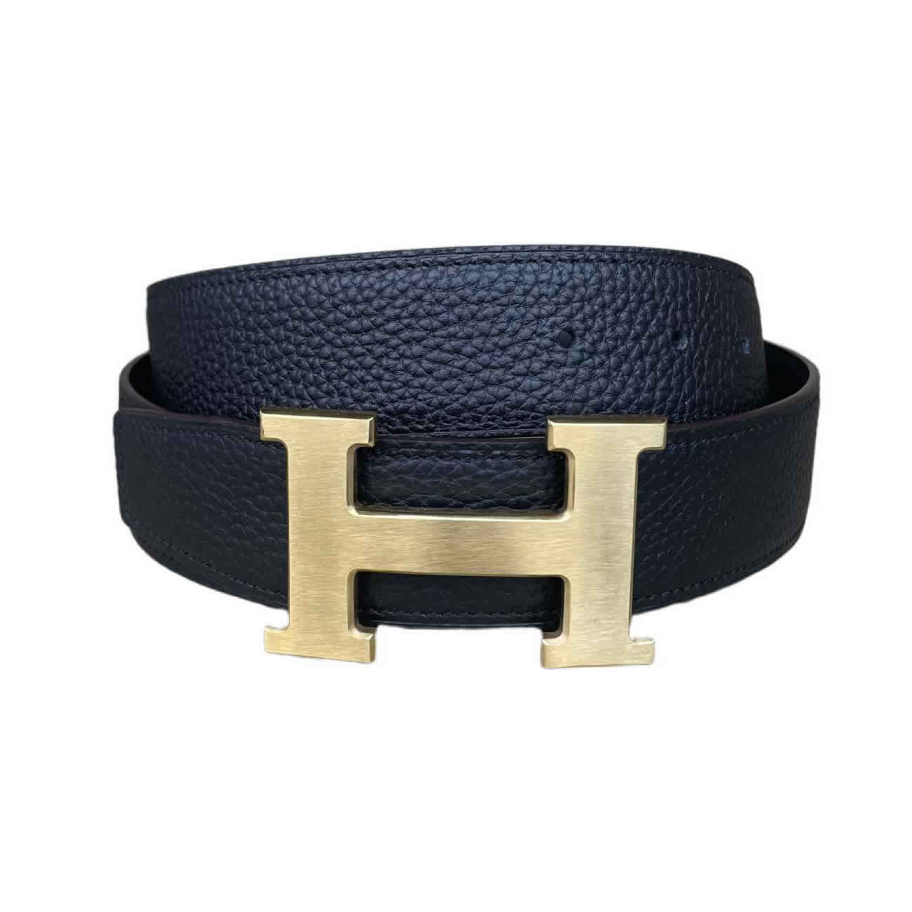 Hermes Full Grain Reversible Belt Leather Black (1) - newkick.app