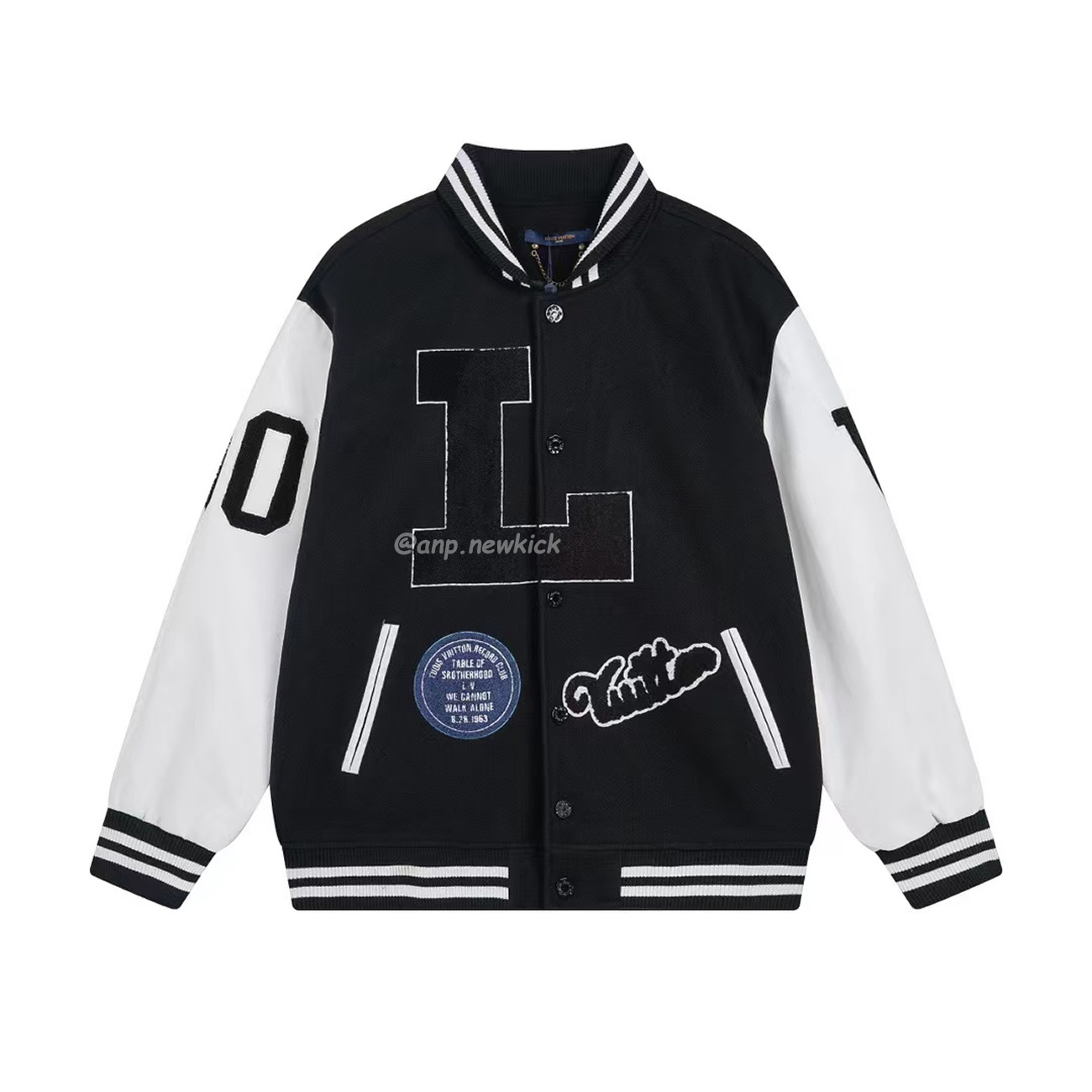 Louis Vuitton Black L Patch Varsity Jacket (1) - newkick.app