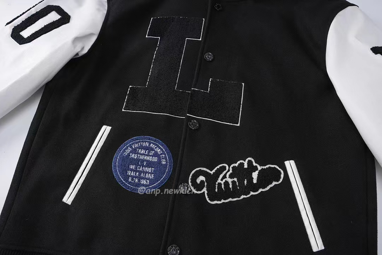 Louis Vuitton Black L Patch Varsity Jacket (5) - newkick.app