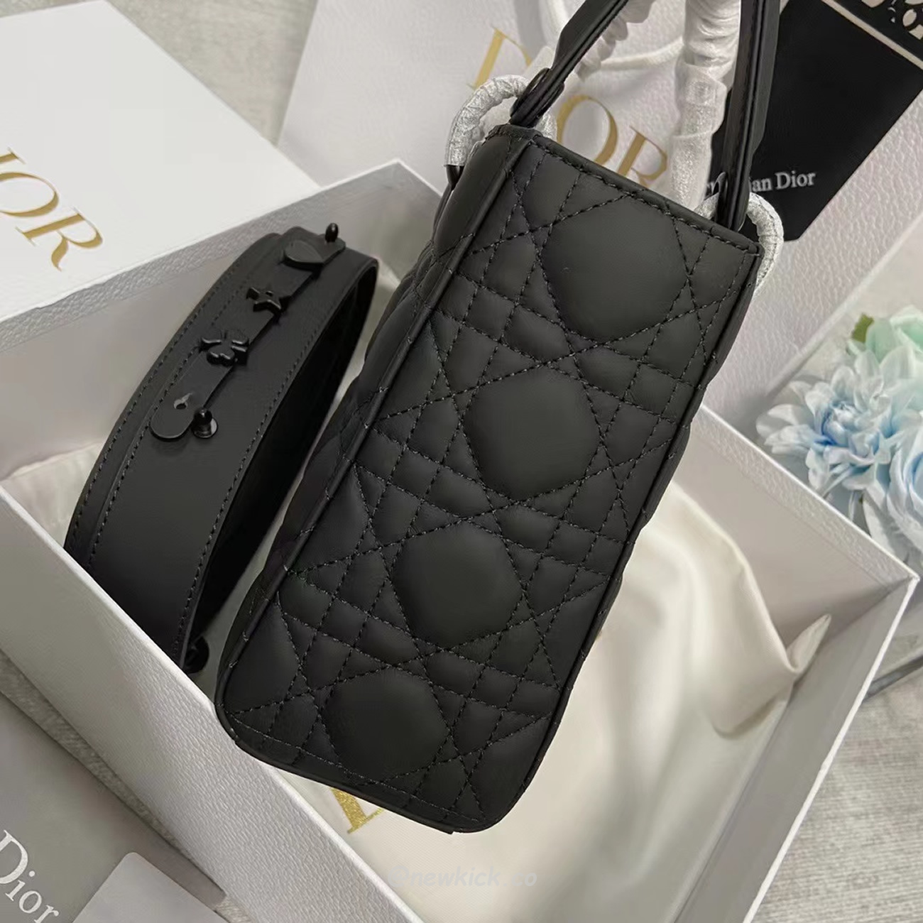 Dior My Lady Abc Black Ultra Matte Canage Calfskin With Rattan Pattern M0538sloi M989 (10) - newkick.app