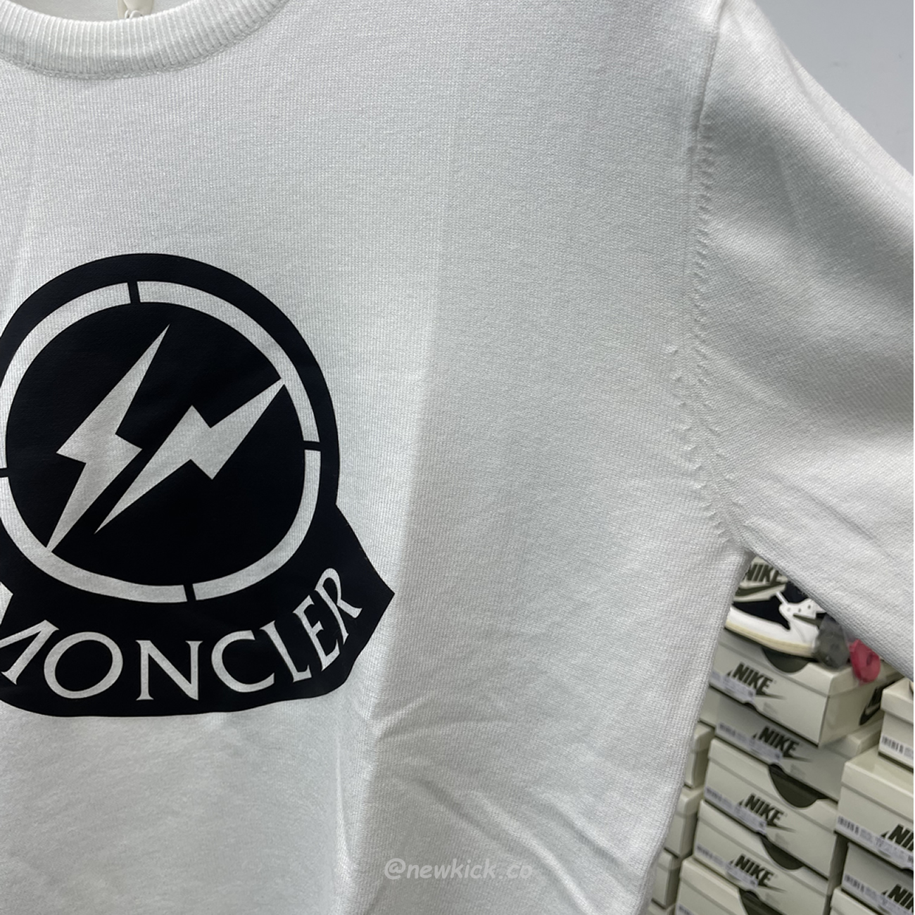 Moncler 2022 Crew Neck Pullover T Shirt Print White (3) - newkick.app