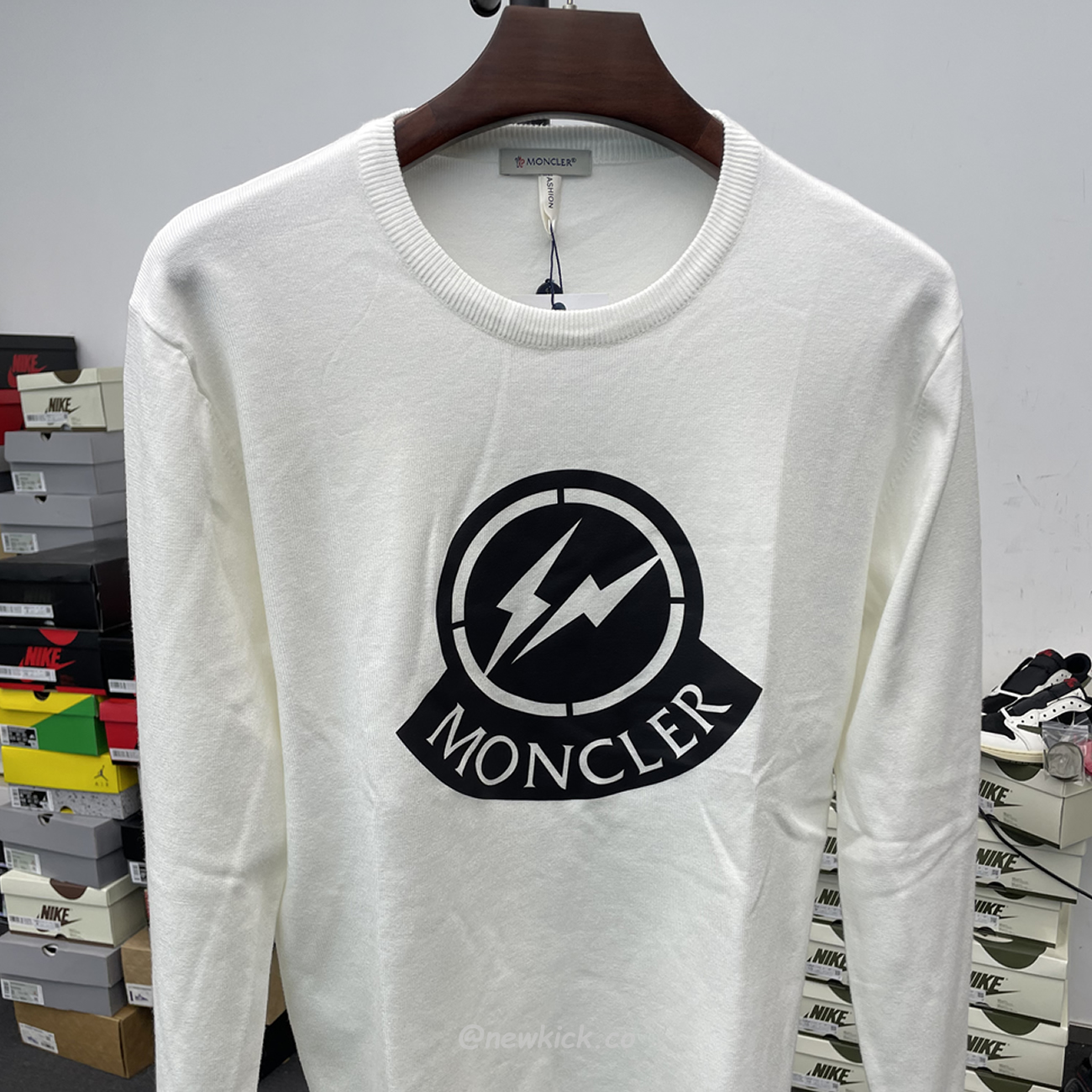 Moncler 2022 Crew Neck Pullover T Shirt Print White (5) - newkick.app