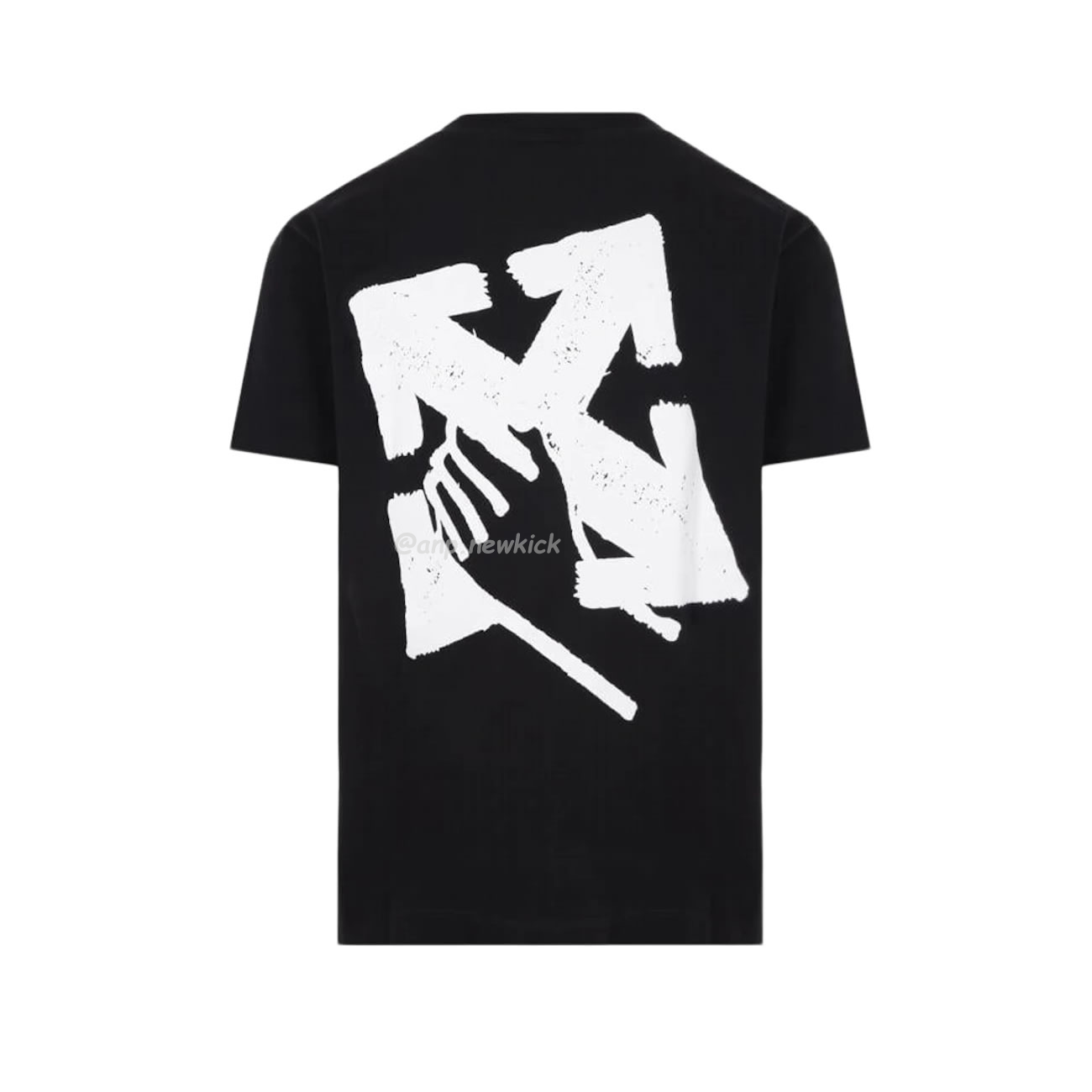 Off White Hand Arrow Tee White Black (2) - newkick.app