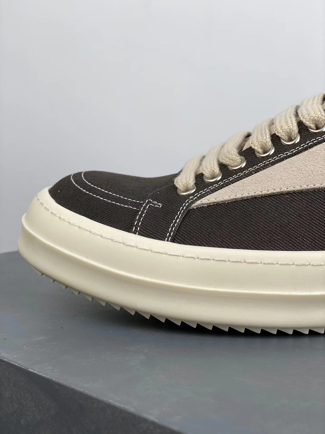 Rick Owens Leather Low Top Vintage Sneakers Suede Canvas Black Taupe Grey Faded Pnk Pearl Milk Dark Dust (29) - newkick.app