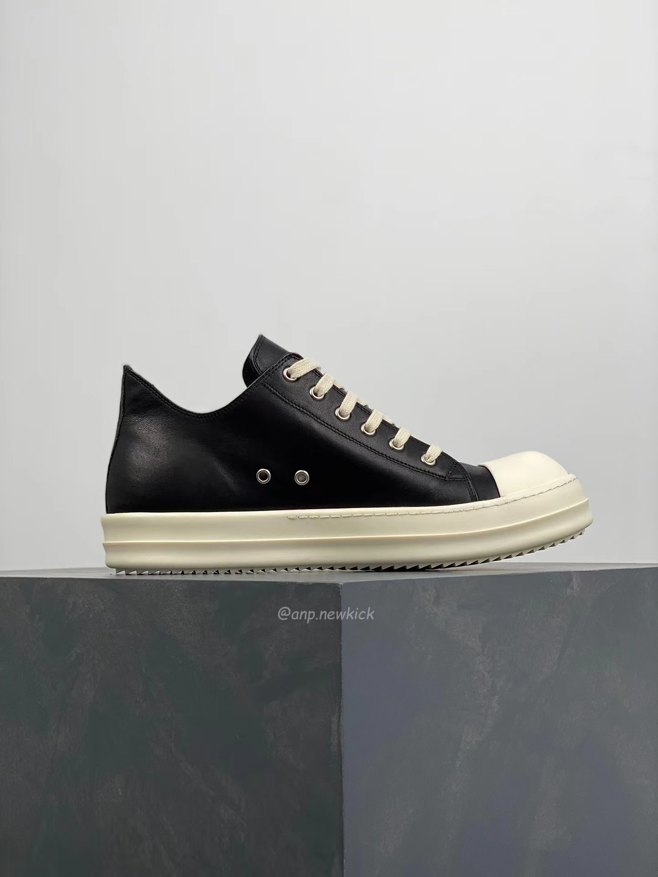 Rick Owens Leather Low Top Vintage Sneakers Suede Canvas Black Taupe Grey Faded Pnk Pearl Milk Dark Dust (32) - newkick.app