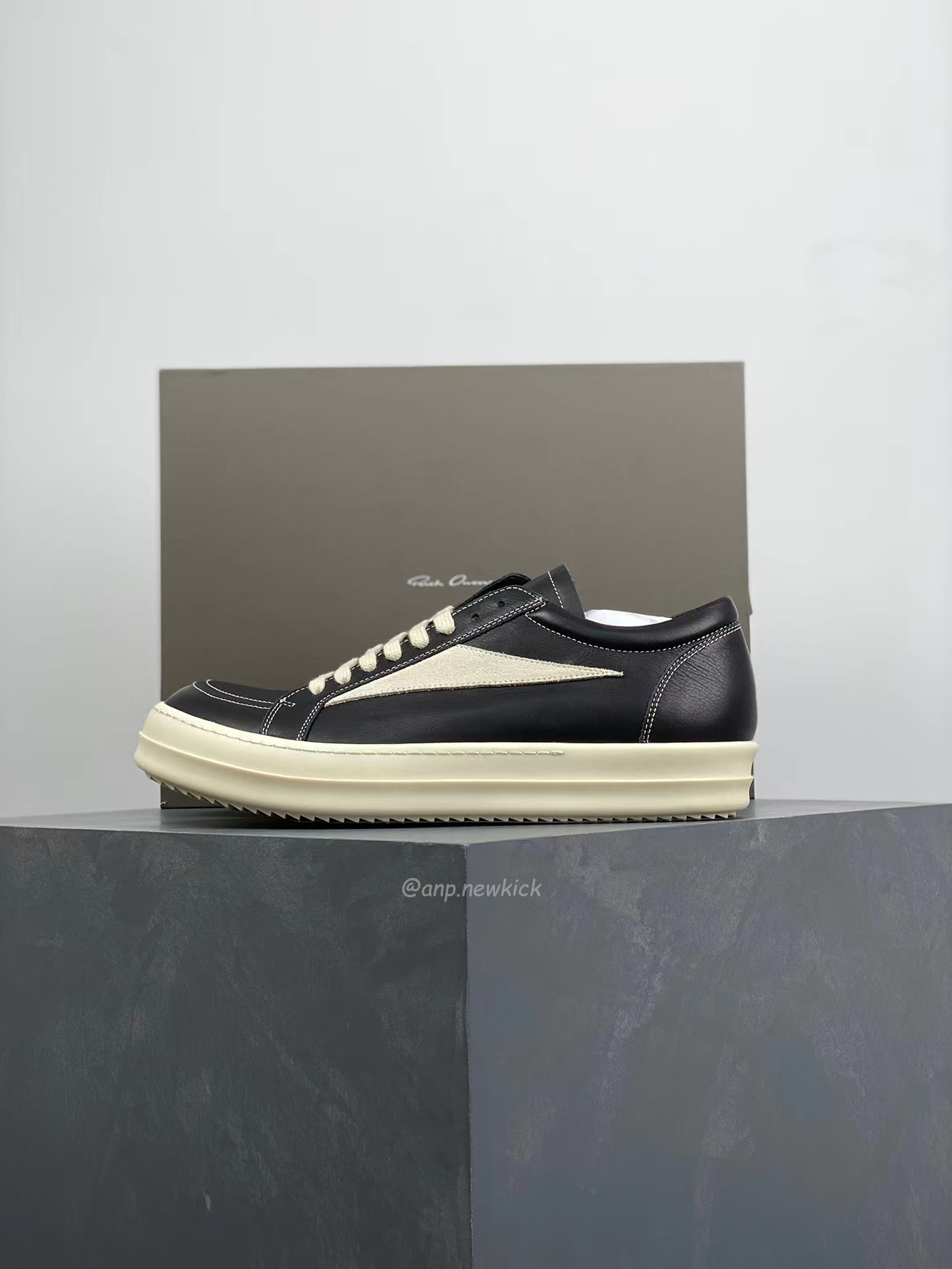 Rick Owens Leather Low Top Vintage Sneakers Suede Canvas Black Taupe Grey Faded Pnk Pearl Milk Dark Dust (8) - newkick.app