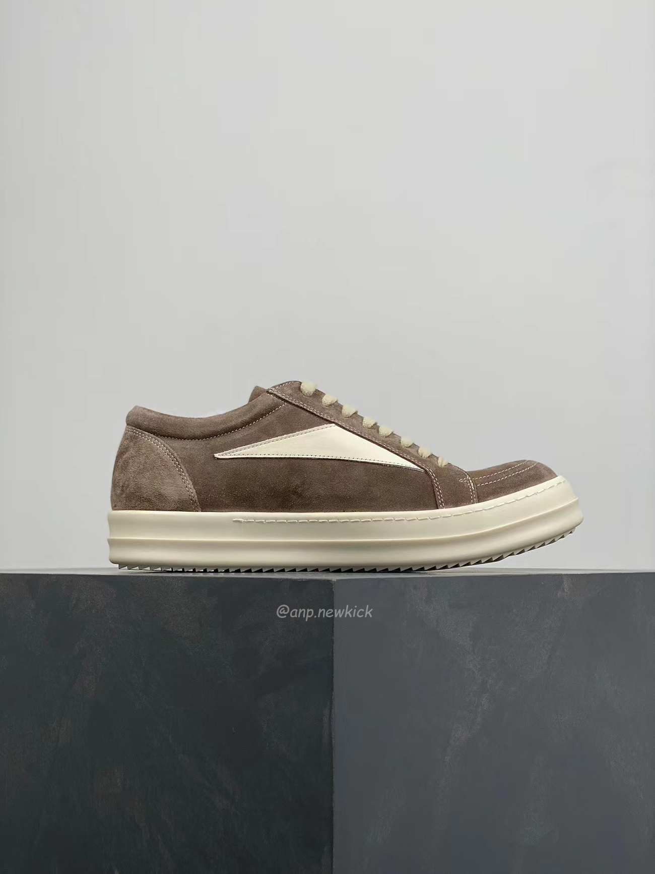 Rick Owens Leather Low Top Vintage Sneakers Suede Canvas Black Taupe Grey Faded Pnk Pearl Milk Dark Dust (9) - newkick.app