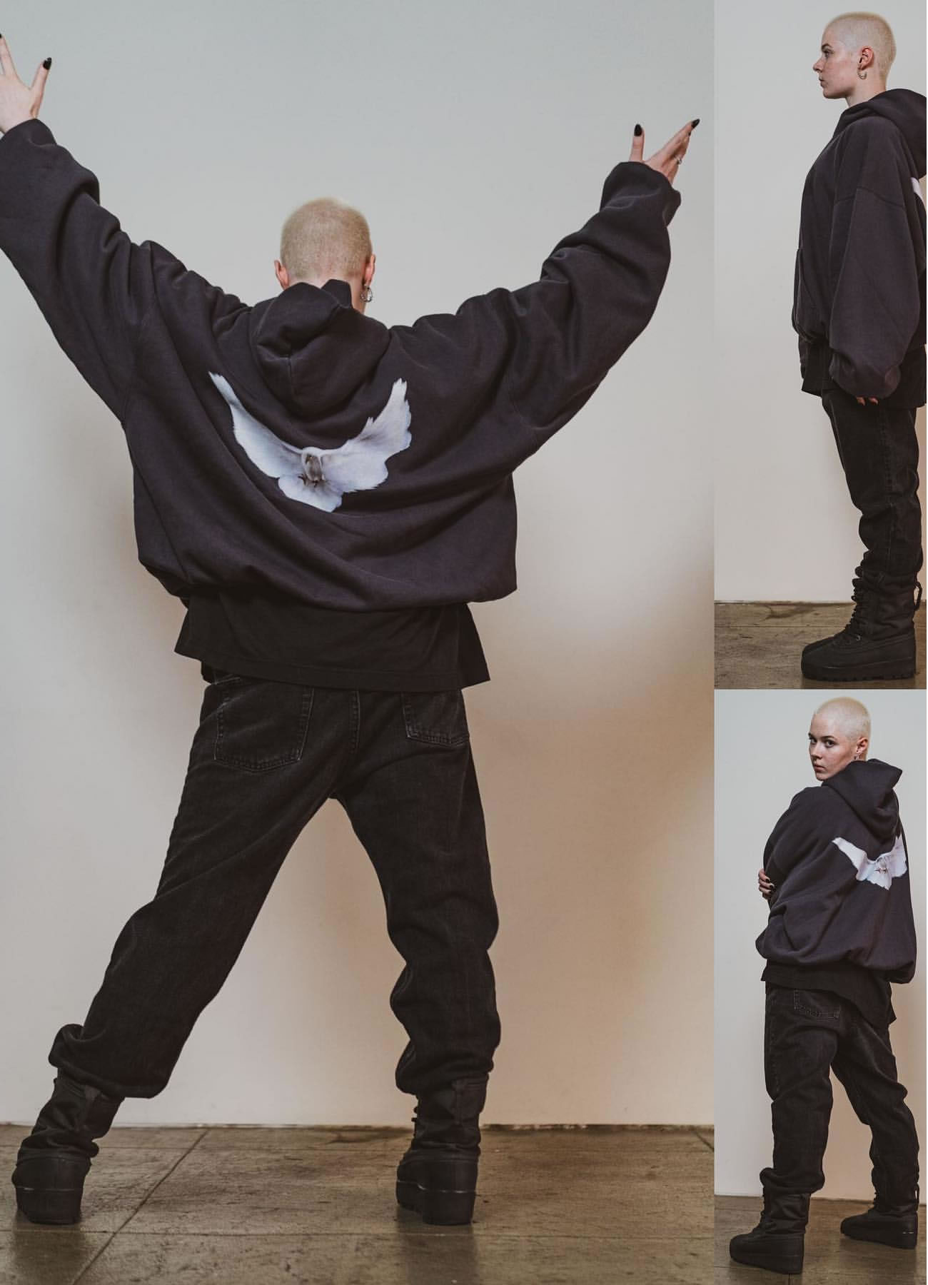 Yeezy Gap Engineered By Balenciaga Dove Hoodie Washed Black Ss22 (11) - newkick.app