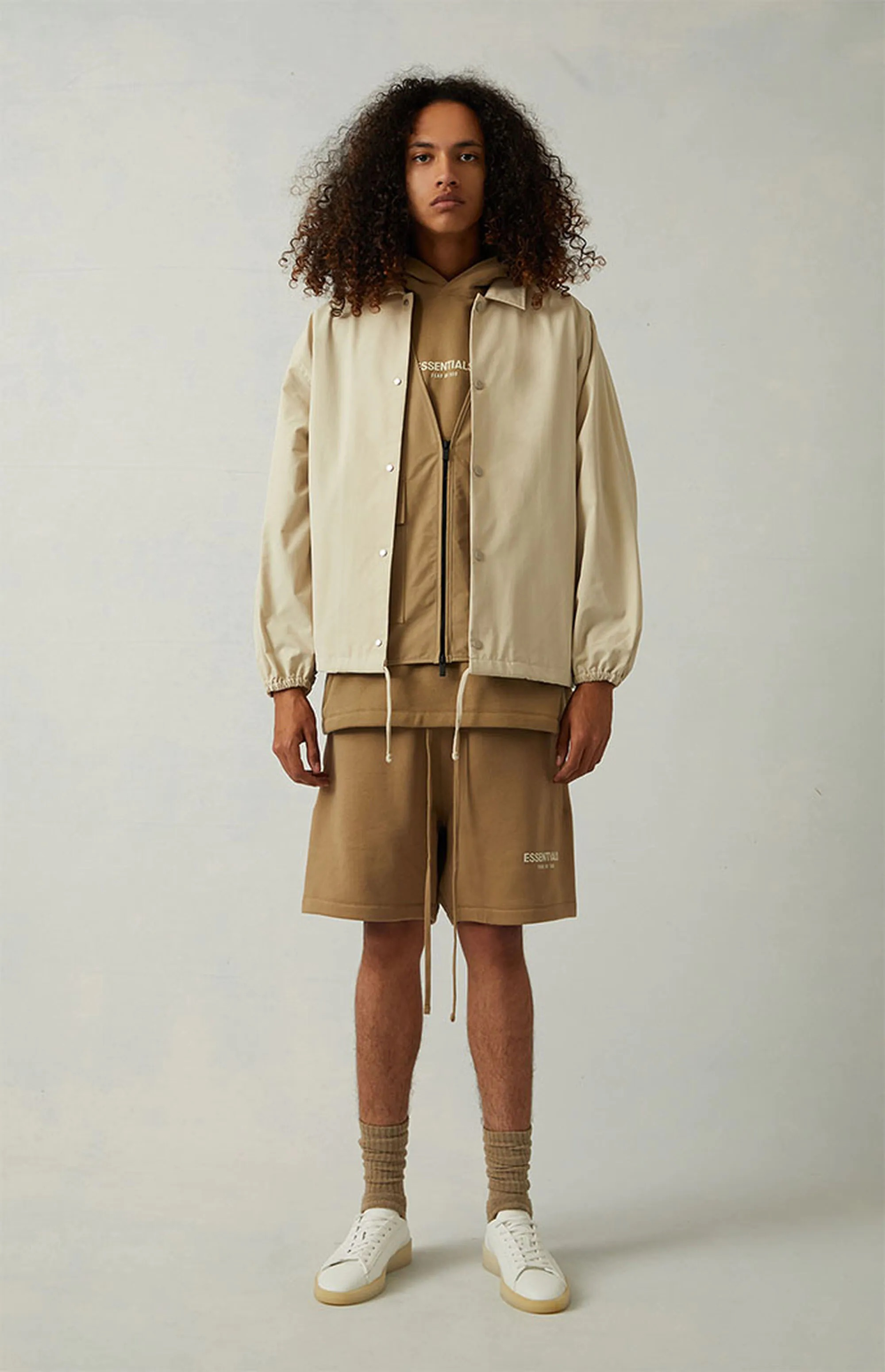 Fear Of God Essentials 1977 Coaches Jacket Iron Oak (14) - newkick.app