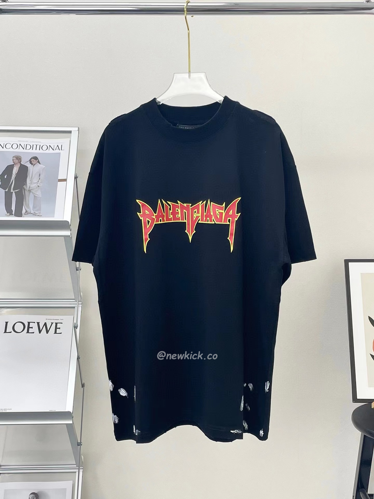 Balenciaga Metal Vintage Oversized T Shirt Black Multi Ss22 (5) - newkick.app