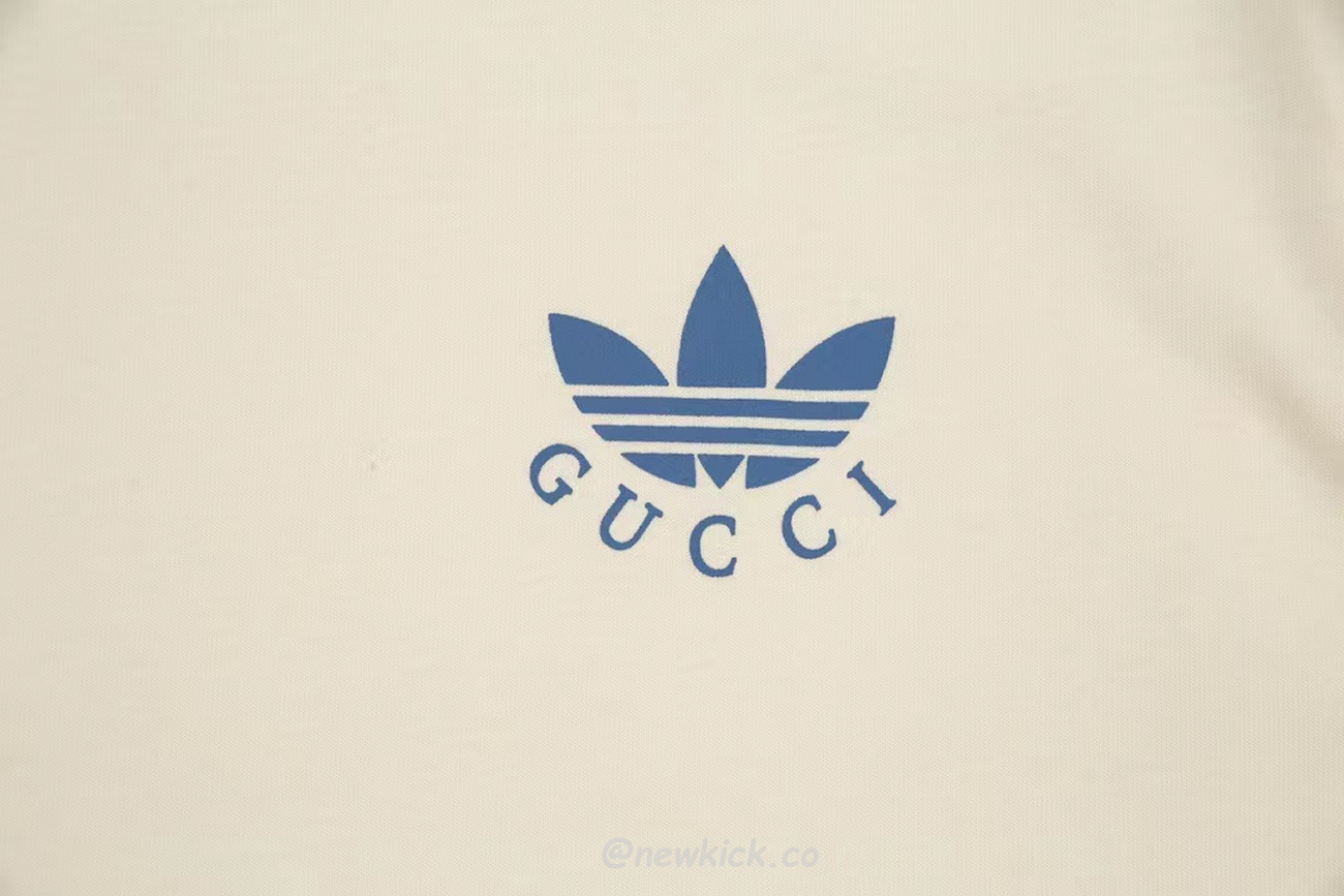 Gucci X Adidas Trefoil Print T Shirt Off White Ss22 (5) - newkick.app