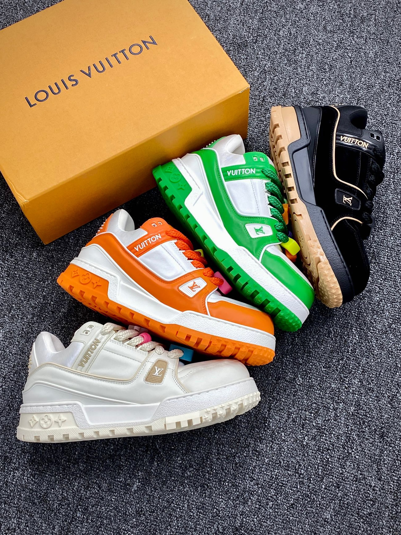 Louis Vuitton Trainer Maxi Orange Green White Black (4) - newkick.app