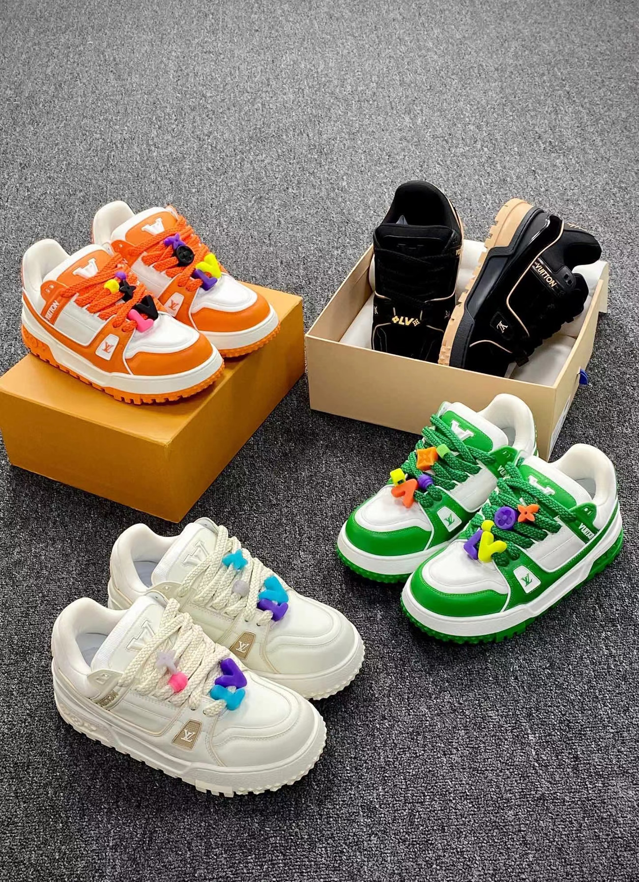 Louis Vuitton Trainer Maxi Orange Green White Black (9) - newkick.app