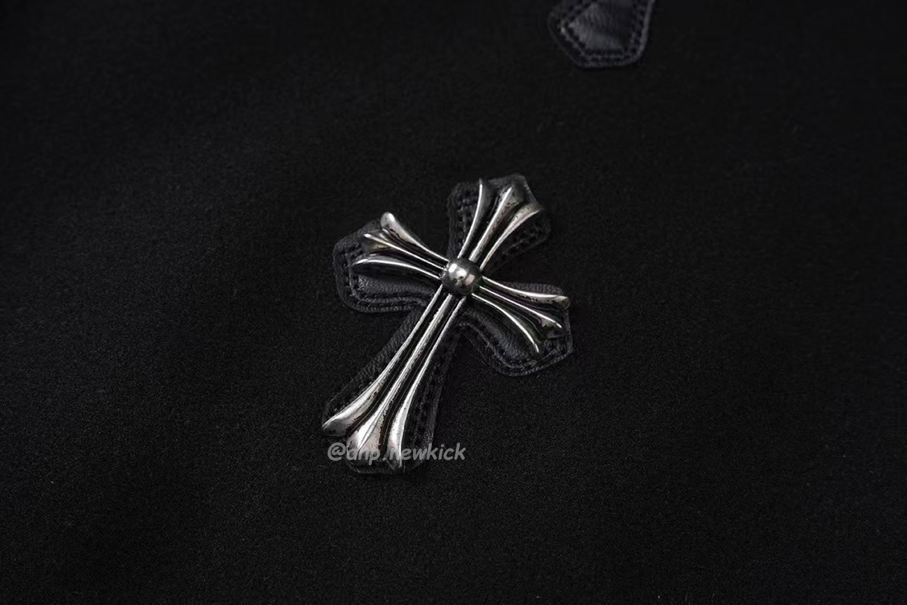 Chrome Hearts Patchwork Baseball Cross Jacket Black White (7) - newkick.app