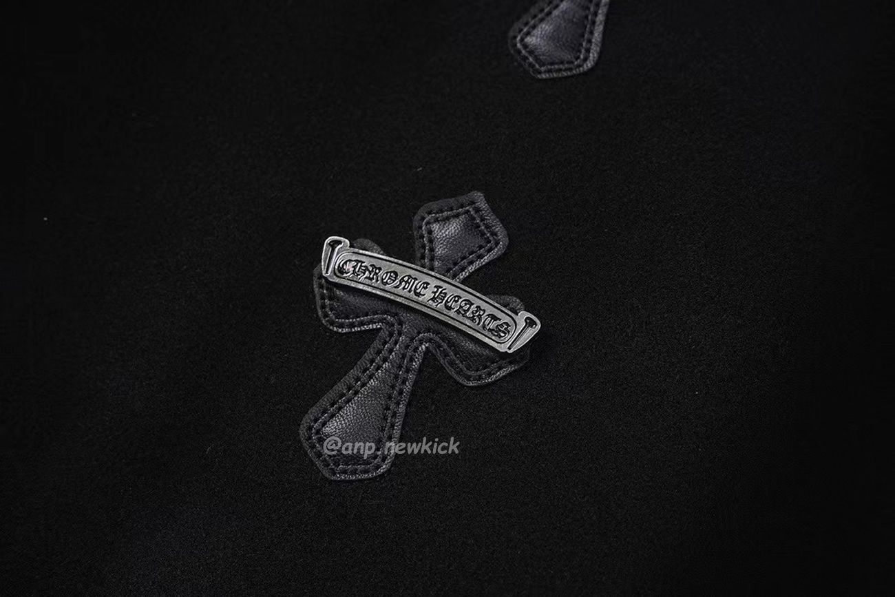 Chrome Hearts Patchwork Baseball Cross Jacket Black White (9) - newkick.app