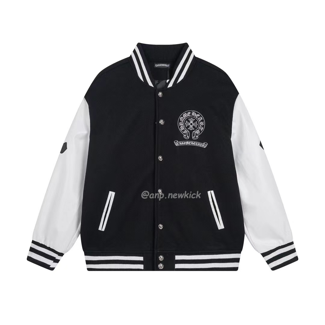 Chrome Hearts Patchwork Baseball Jacket Black White (1) - newkick.app