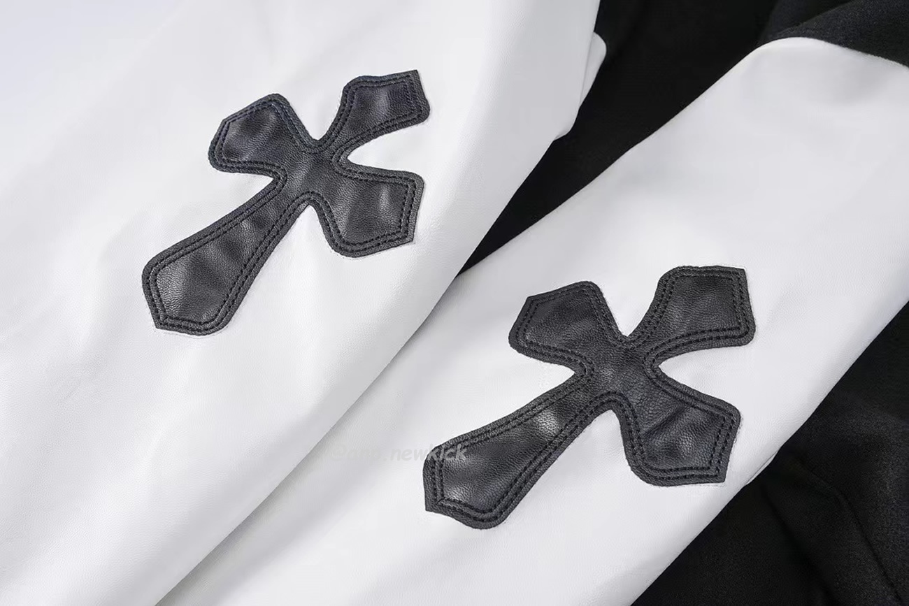 Chrome Hearts Patchwork Baseball Jacket Black White (4) - newkick.app