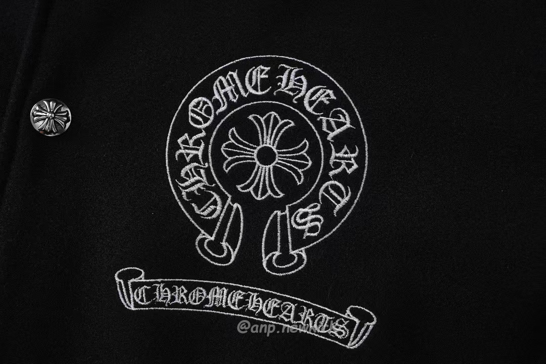 Chrome Hearts Patchwork Baseball Jacket Black White (5) - newkick.app