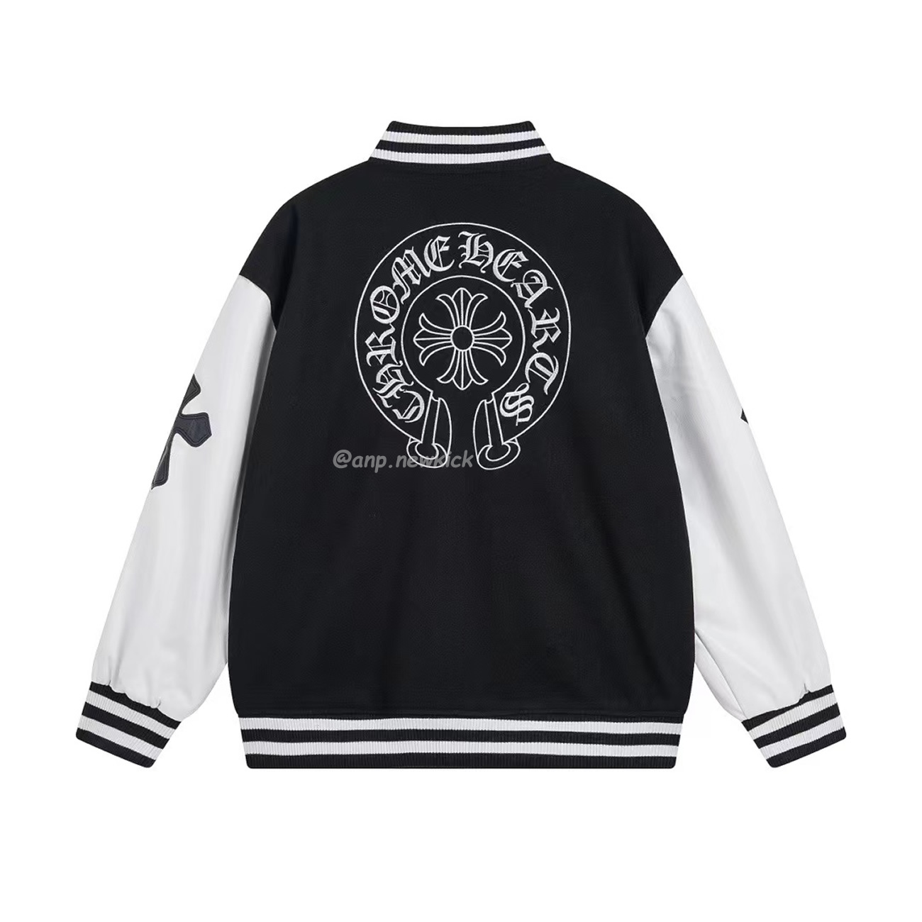 Chrome Hearts Patchwork Baseball Jacket Black White (7) - newkick.app