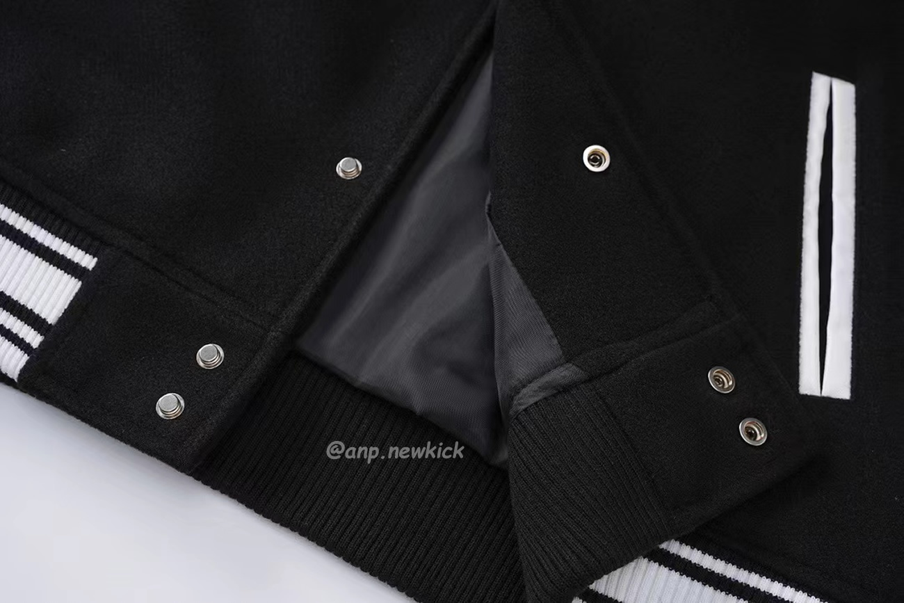 Chrome Hearts Patchwork Baseball Jacket Black White (8) - newkick.app