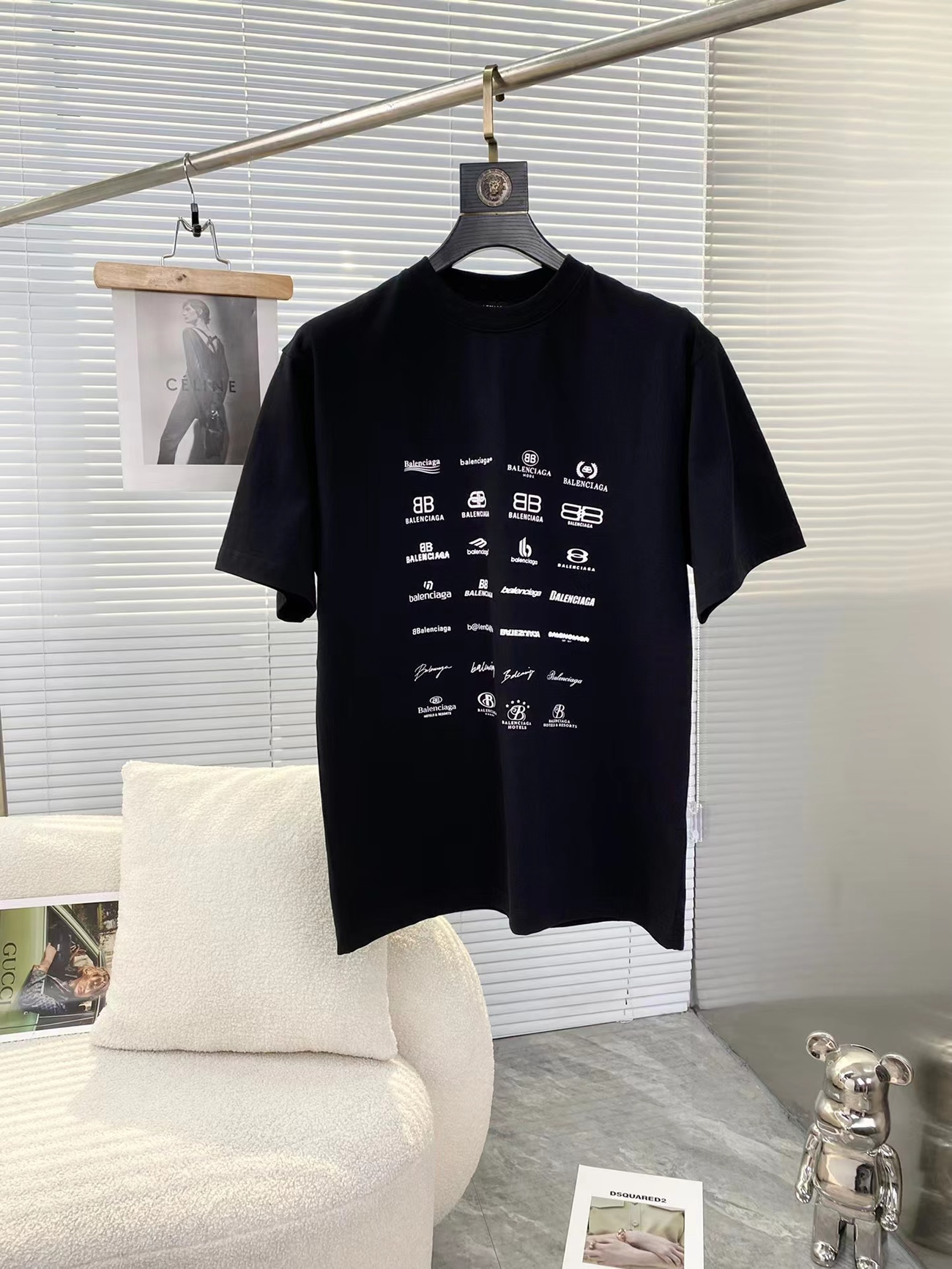 Balenciaga Archives Logo Printed Cotton T Shirt (9) - newkick.app