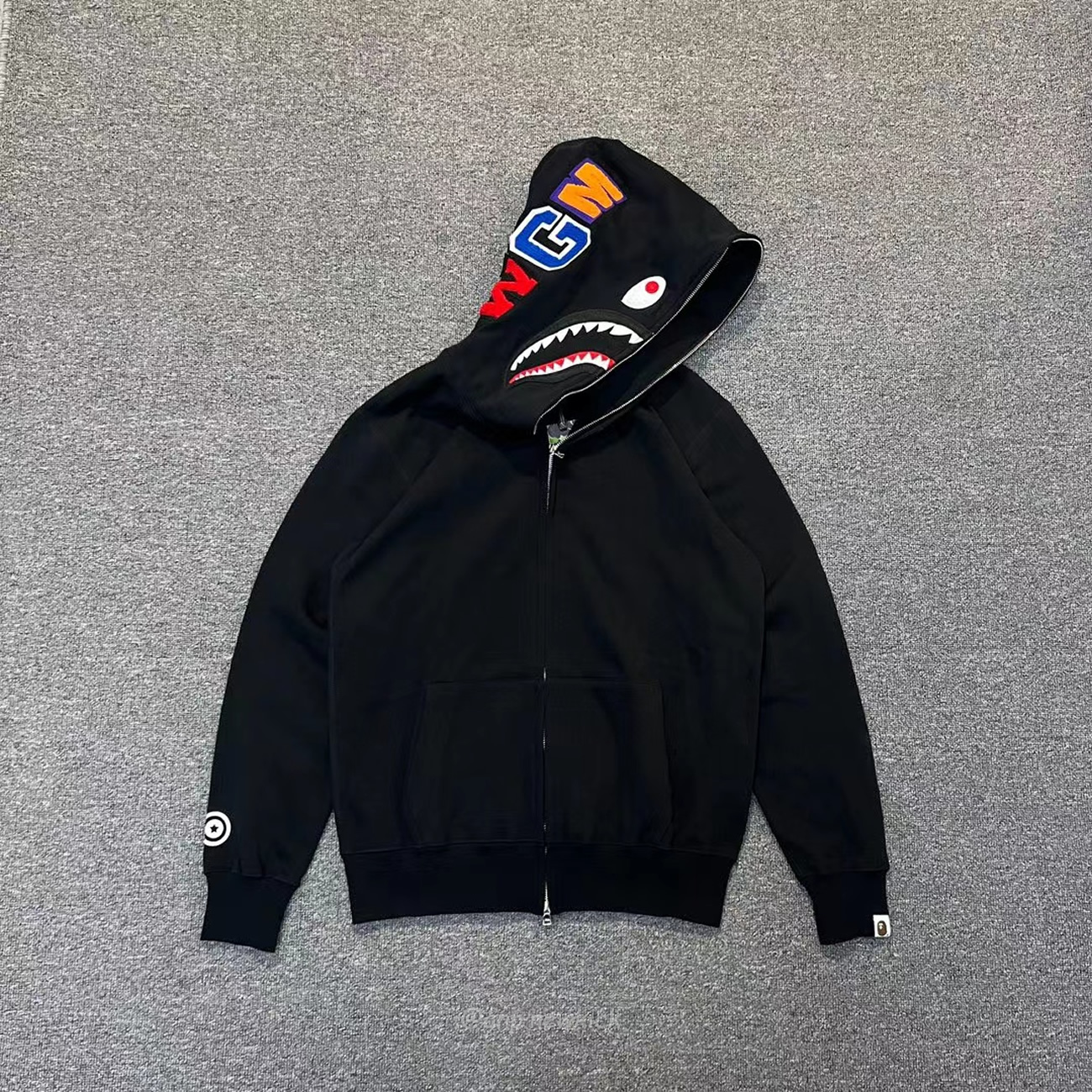 Bape Shark Full Zip Hoodie Black Ss22 (10) - newkick.app