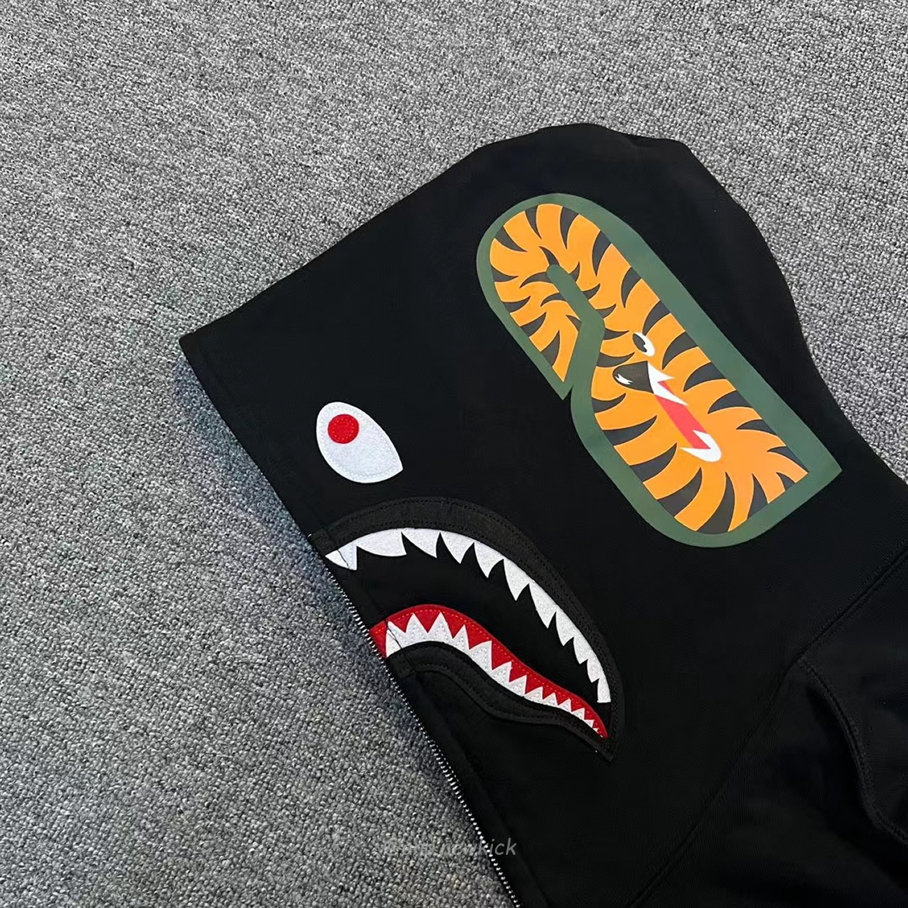 Bape Shark Full Zip Hoodie Black Ss22 (3) - newkick.app