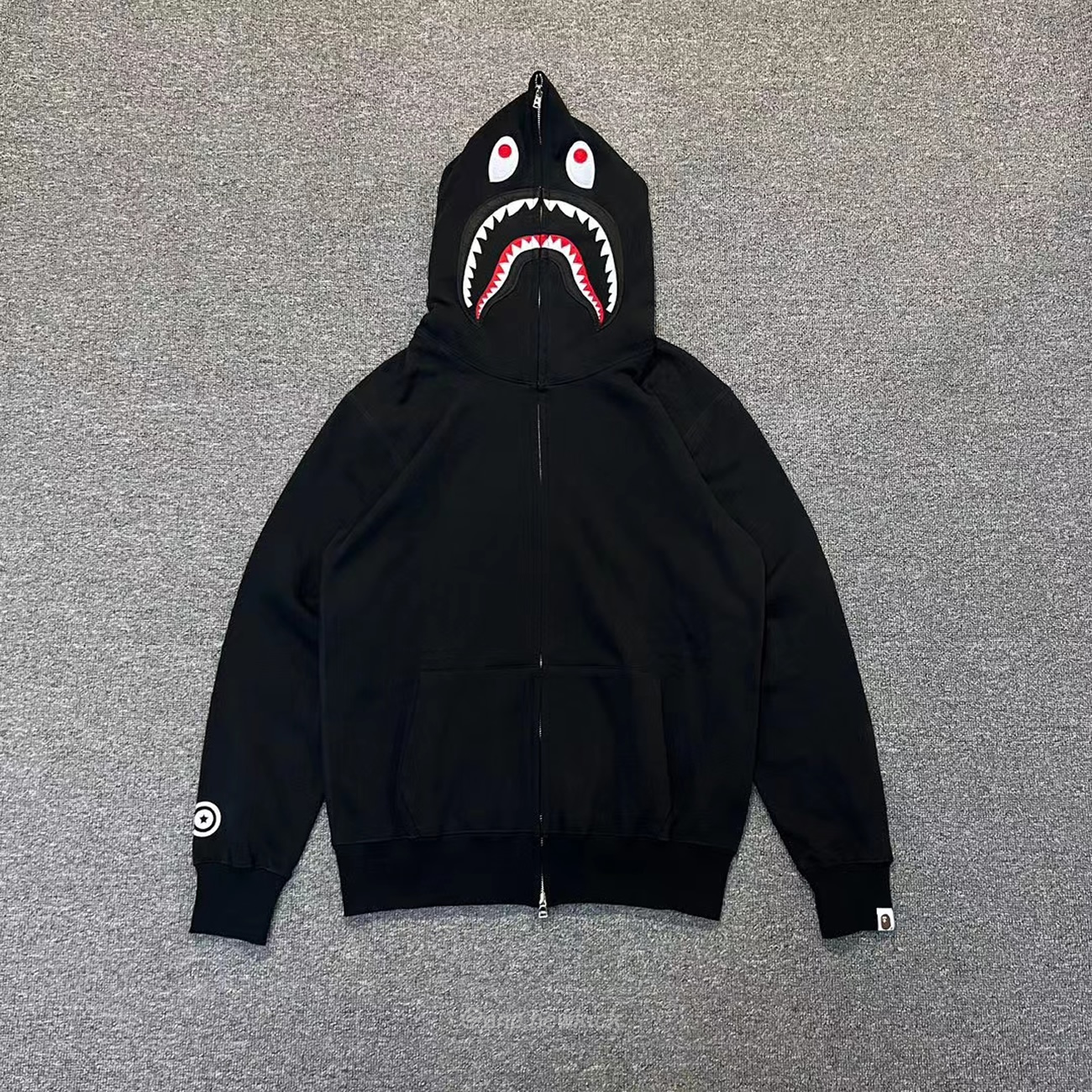 Bape Shark Full Zip Hoodie Black Ss22 (6) - newkick.app