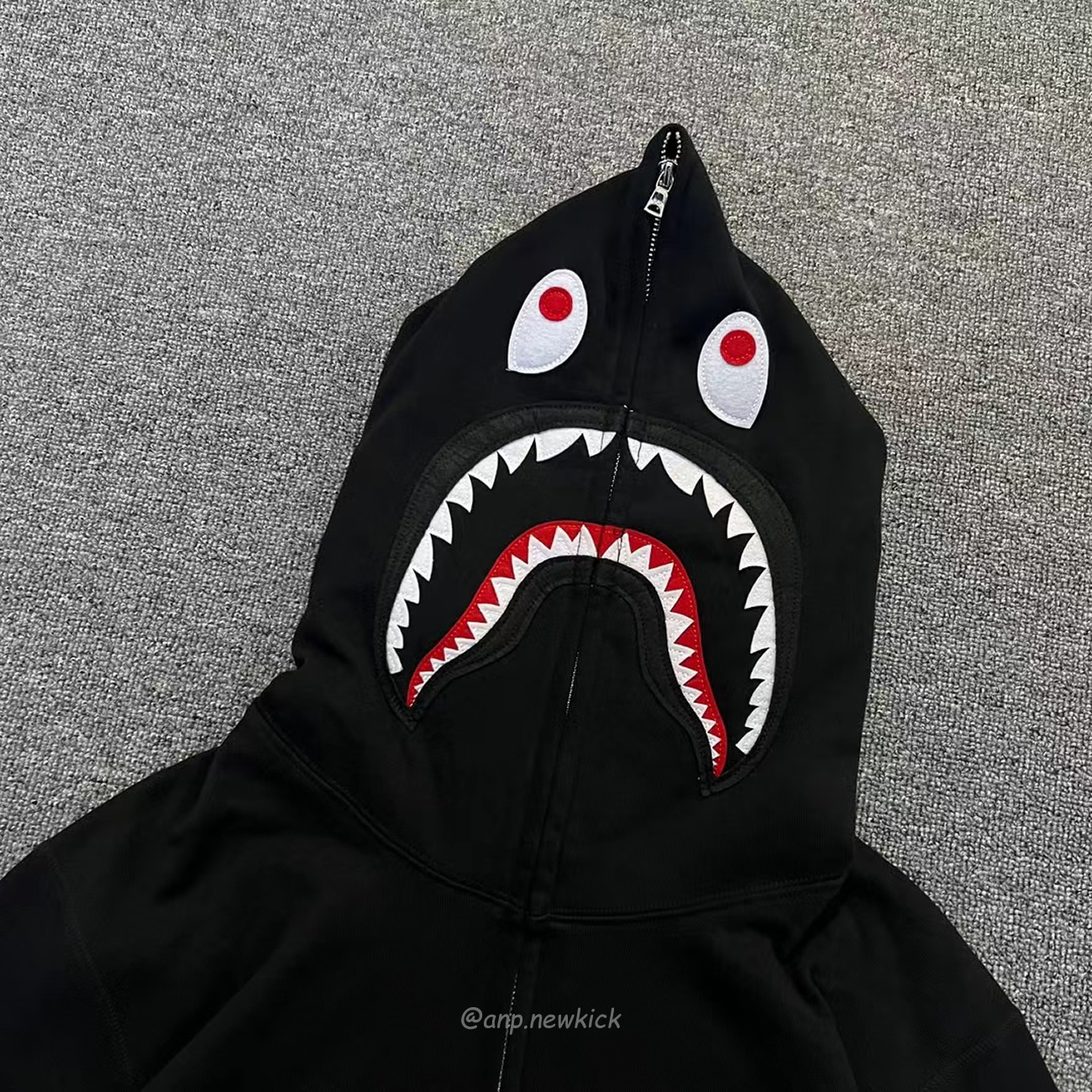 Bape Shark Full Zip Hoodie Black Ss22 (7) - newkick.app