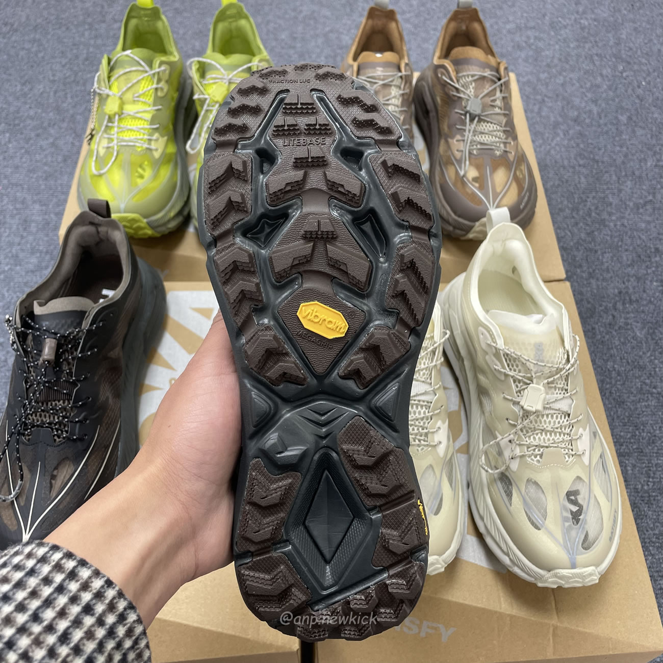 Hoka One One Mafate Speed 4 Lite Satisfy Bone Coffee Rubber Sulfur 1157050 Bone (13) - newkick.app