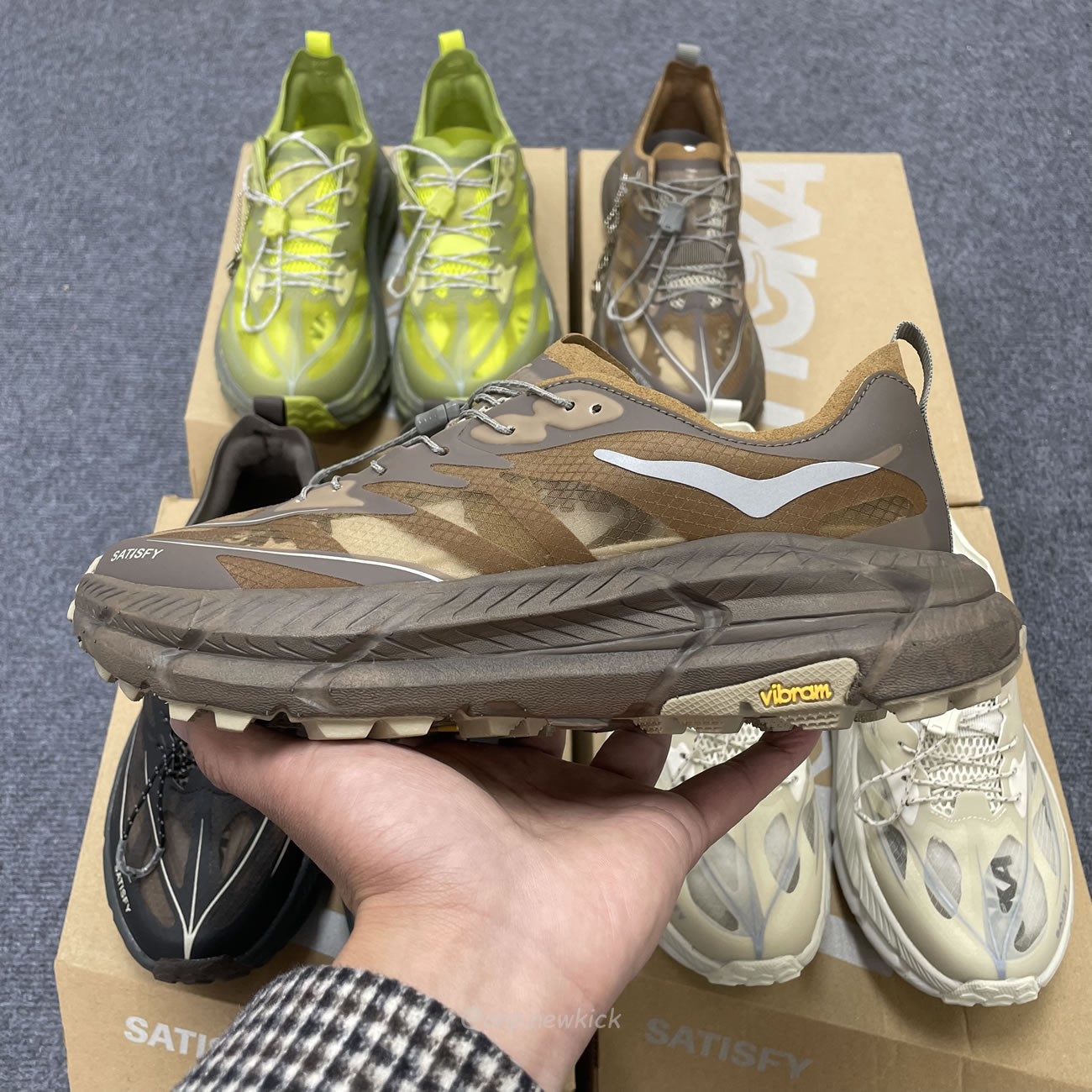 Hoka One One Mafate Speed 4 Lite Satisfy Bone Coffee Rubber Sulfur 1157050 Bone (6) - newkick.app