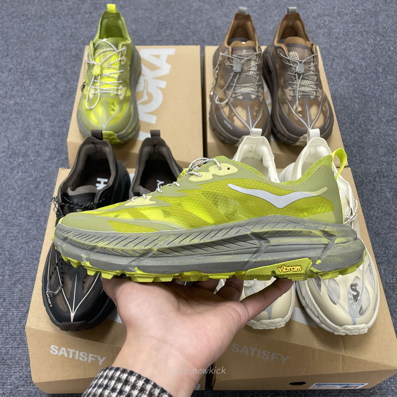 Hoka One One Mafate Speed 4 Lite Satisfy Bone Coffee Rubber Sulfur 1157050 Bone (8) - newkick.app