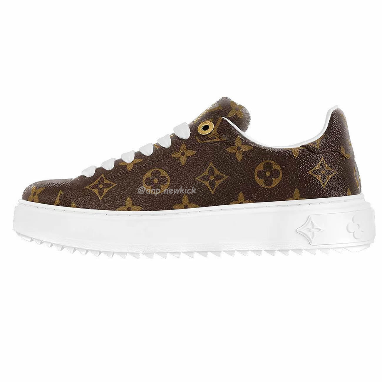 Louis Vuitton Time Out Monogram Leather Cacao Brown White Womens 1a8fjr (1) - newkick.app