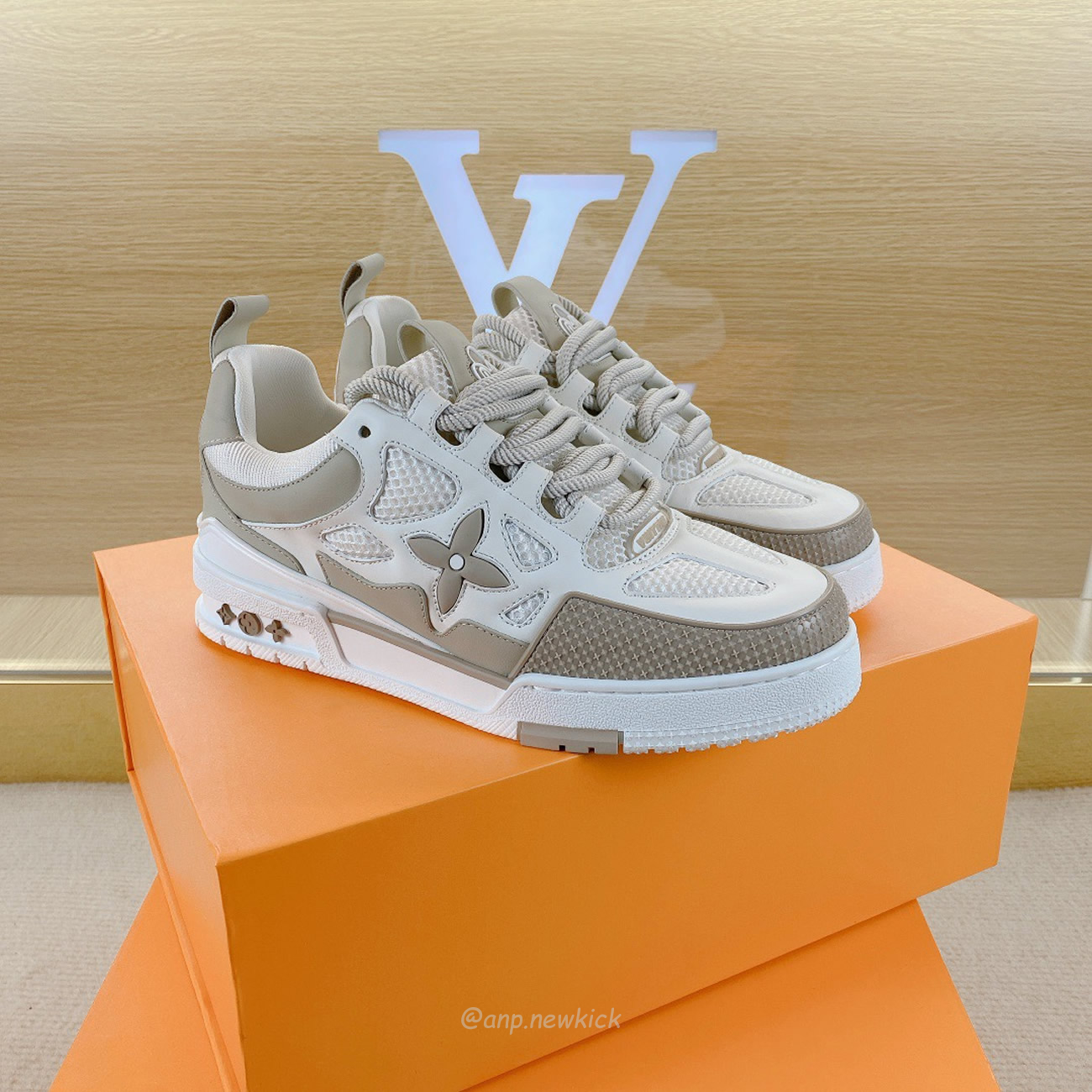 Louis Vuitton Lv Skate Sneaker Beige White 1aarqh (6) - newkick.app