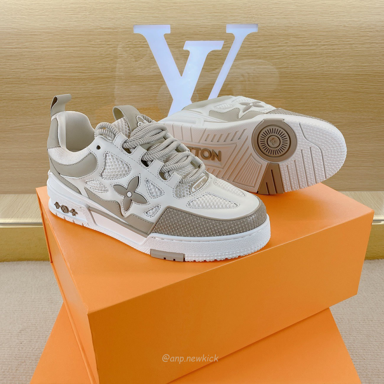 Louis Vuitton Lv Skate Sneaker Beige White 1aarqh (9) - newkick.app