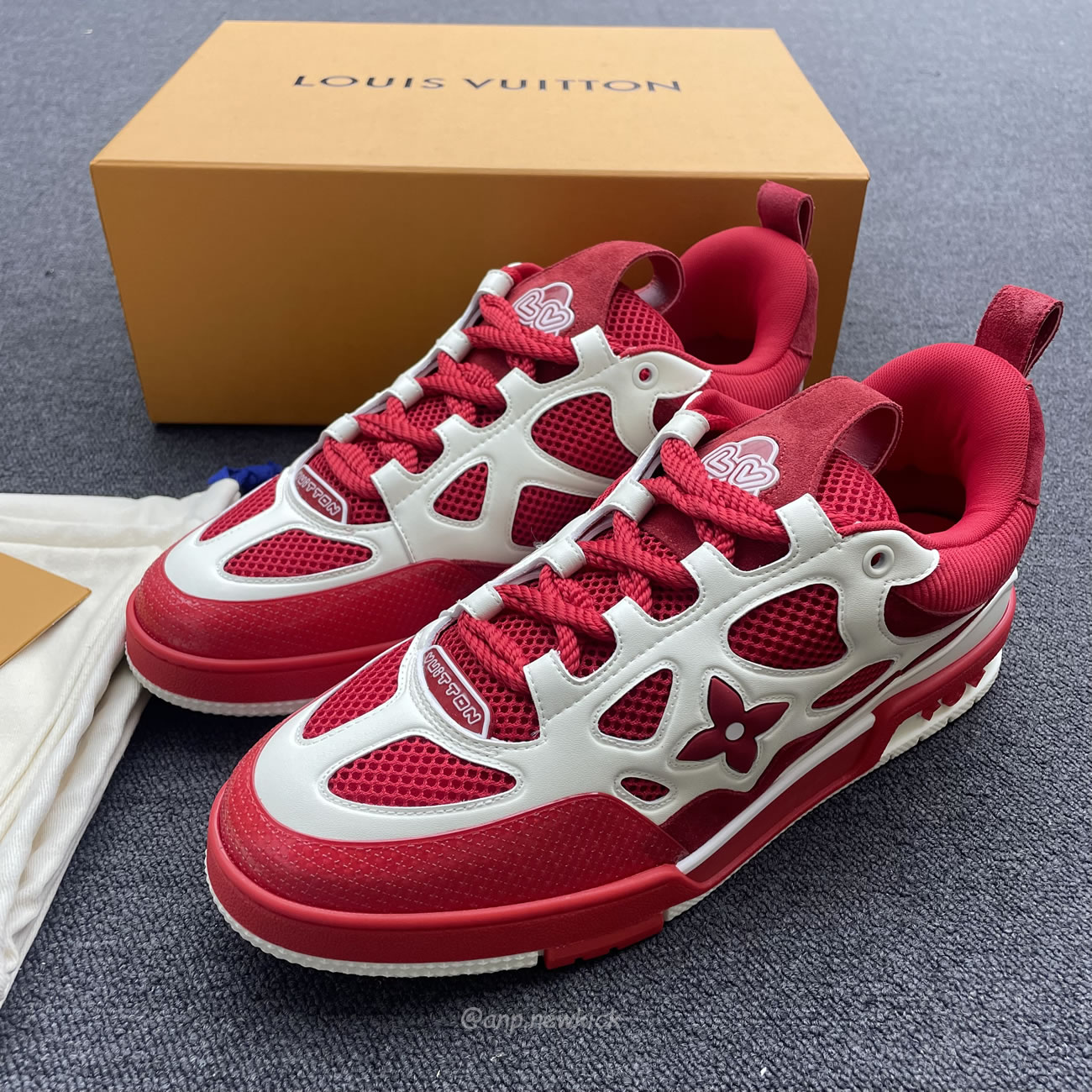 Louis Vuitton Lv Skate Sneaker Red White 1aars5 (10) - newkick.app