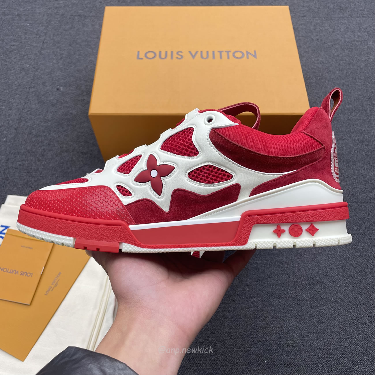 Louis Vuitton Lv Skate Sneaker Red White 1aars5 (3) - newkick.app