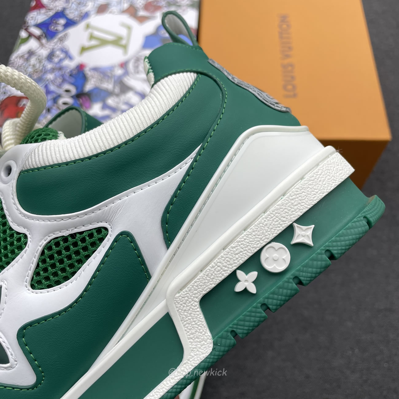 Louis Vuitton Lv Skate Sneaker Green White 1ac520 (3) - newkick.app