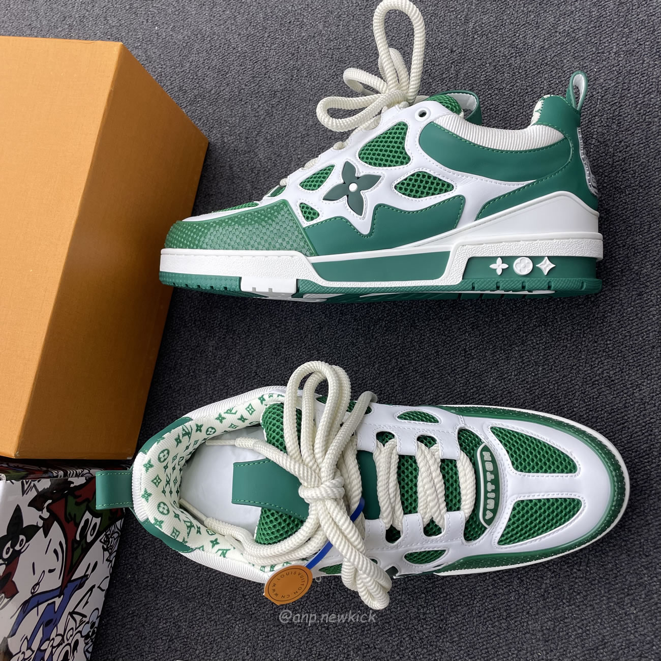 Louis Vuitton Lv Skate Sneaker Green White 1ac520 (5) - newkick.app