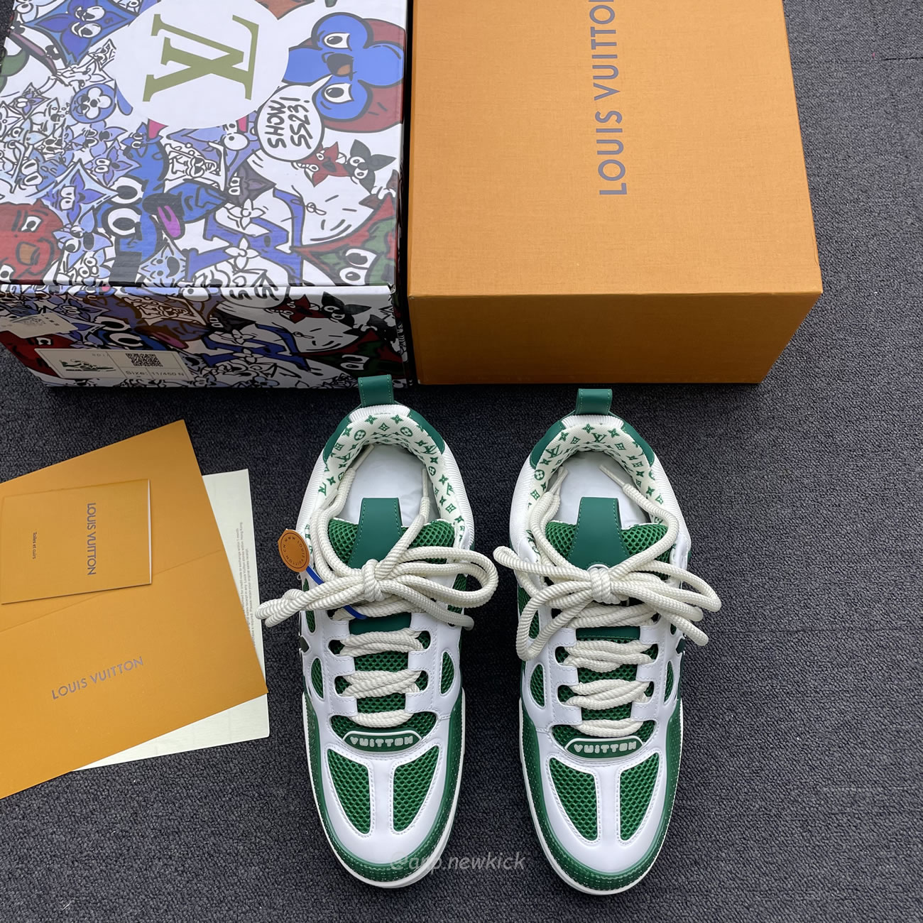 Louis Vuitton Lv Skate Sneaker Green White 1ac520 (8) - newkick.app