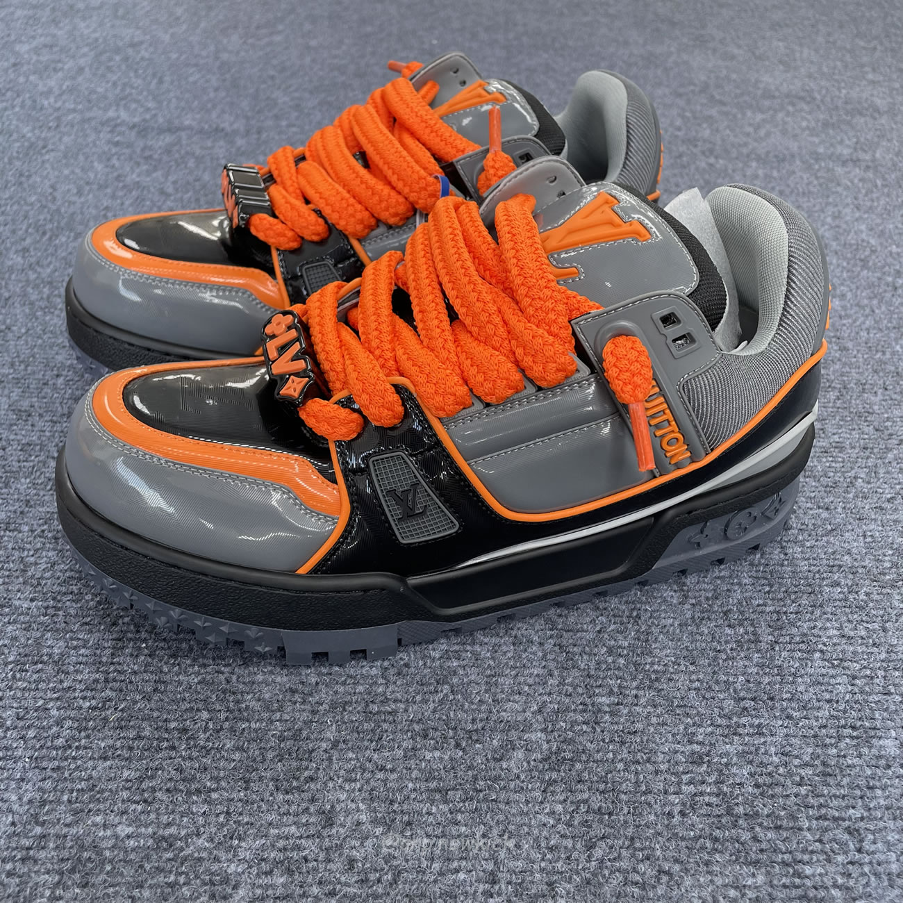 Louis Vuitton Lv Trainer Maxi Black Orange Monogram 1acf6i (8) - newkick.app